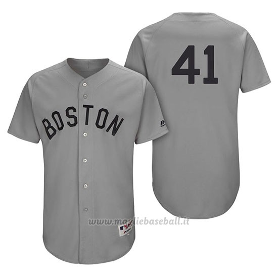 Maglia Baseball Uomo Boston Red Sox 41 Chris Sale Grigio Turn Back The Clock Autentico